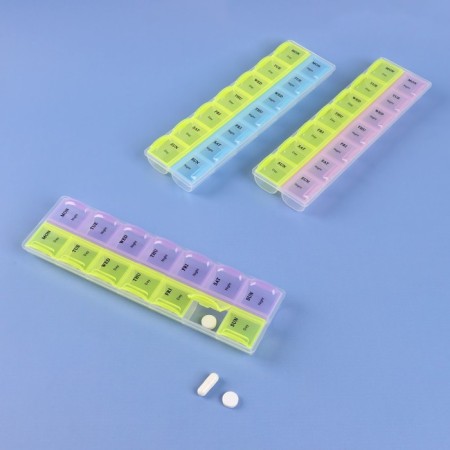 Airman - Organizer "Week", English letters, 21 × 6 × 2 cm, morning/evening, 14 sections, color mix-1