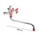 Everest bathtub B22-071c, round spout, with a shower set, chrome/red