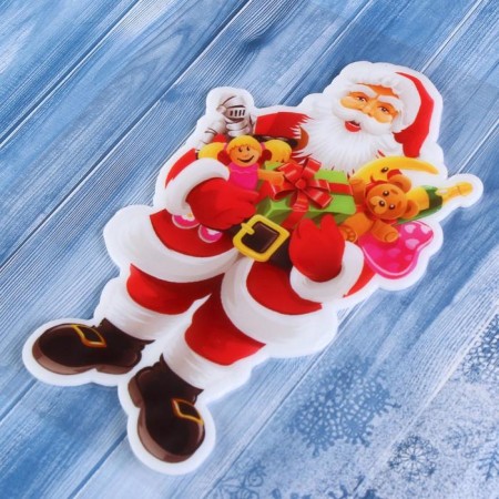 Santa Claus with toys glass 11x17.5 cm, red-1