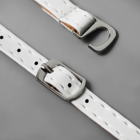 Shoe strap, artificial leather, 58 cm, 8 mm, 2 pcs, white color-3