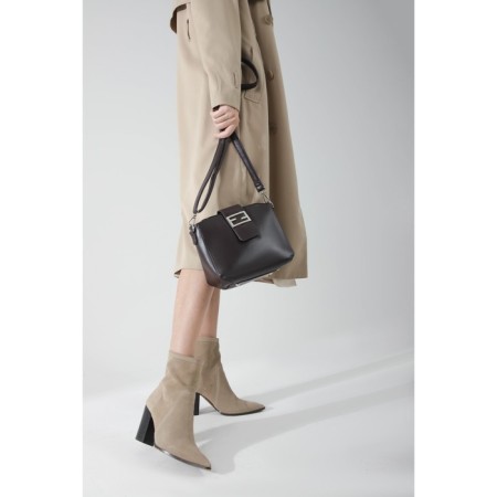Cross-Bodi bag, lightning department, external pocket, brown color-3