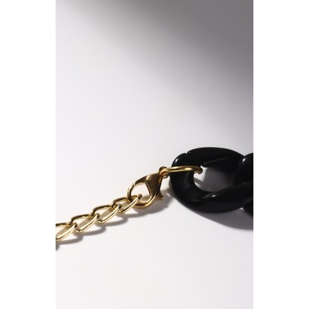 The necklace "chain" diagonal, black color, 45cm-3