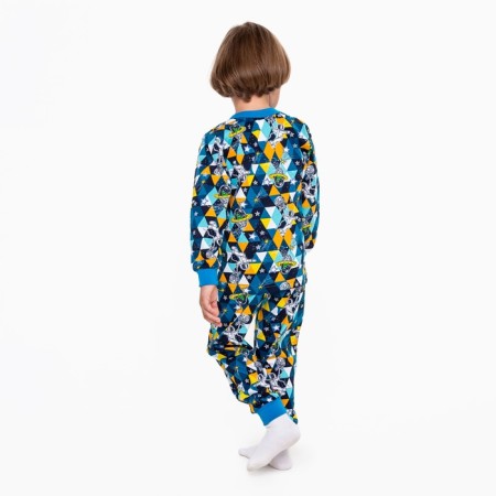 Pajamas for a boy, color triangles/astronauts, height 122 cm-4