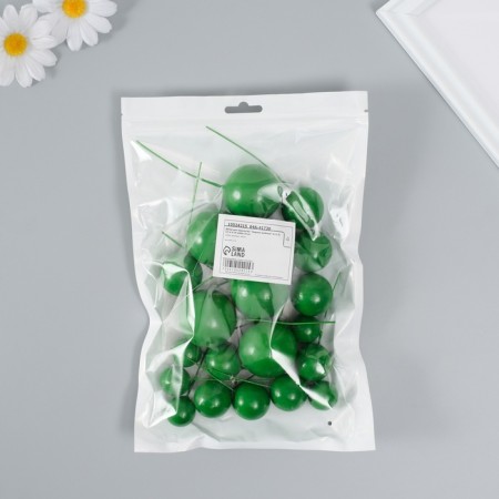 Decor for creativity "Green balls" d = 2; 3; 3.5 and 4 cm set 20 pcs-5