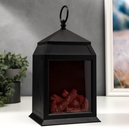 Nightlight "fireplace" led black 16x14x26 cm-2