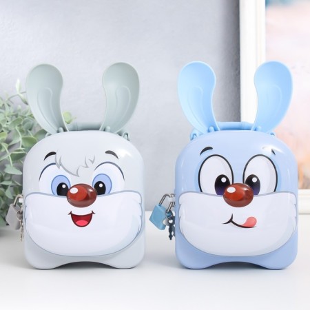 Piggy bank Metal "Funny Bunny" mix 8.5x10.5x17.5 cm-1