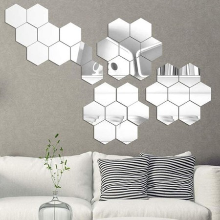 Interior stickers "honeycomb", mirror, wall decor, set 12 pcs, 16 x 18 cm-7