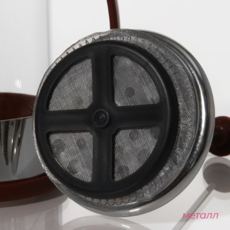Know -hand jacket kettle - press "RIC", 600 ml, glass, brown color-1