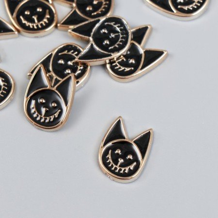 Decor for creativity plastic "Black cat" gold 0.3x1.4x1.8 cm