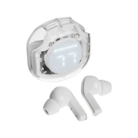Wireless headphones Air39, TWS, inserts, BT 5.0, 45/200 mAh, display, transparent, white-1