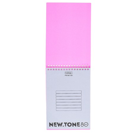 Блокнот А5 80л кл на гребне NEWtone PASTEL ПИОН, пласт обл, бл 80 г/м2-2
