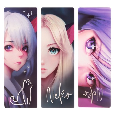 Bookmarks for books, a set of 3 pieces, Meshu "NEKO"