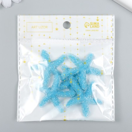 Decor for creativity Plastic "Blue Sea Star" Sugar 3.8x0.5x3.8 cm-3