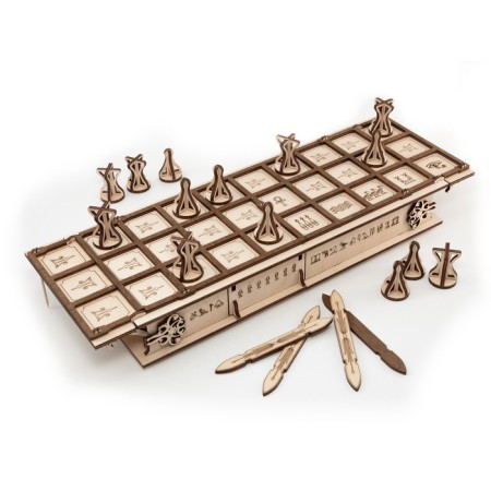 Board game, wooden designer 3D Ewa Gameset Ur and Senet