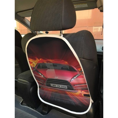 Protective cape on the back of the car seat "Sports car in fire"