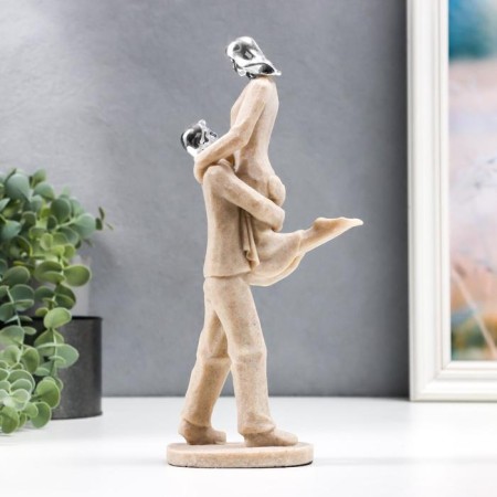 Souvenir Polystone "Lovers - A hug" Sand with silver 27x10.5x7 cm