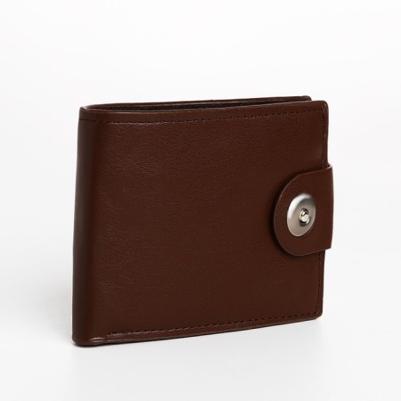 Male purse on a magnet, department for bills, for maps, for coins, brown color