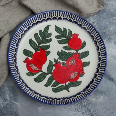 Largan Rishtan ceramics "Grenates", 36 cm, blue border-4