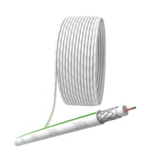 Coaxial cable SAT 703 b, 75 Ohms, CCS/(braid AL, 75%), PVC, white color, Bay 50 m, Simple