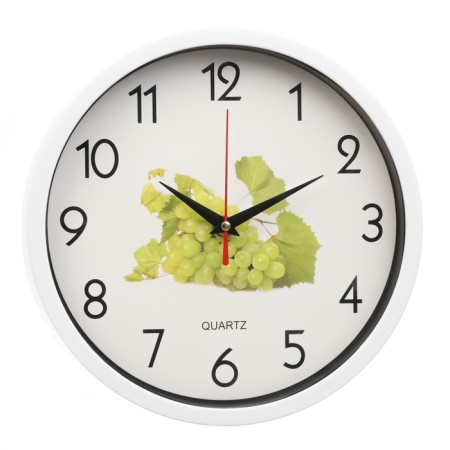 Watching clock, series: kitchen, "grapes", smooth move, d-25 cm