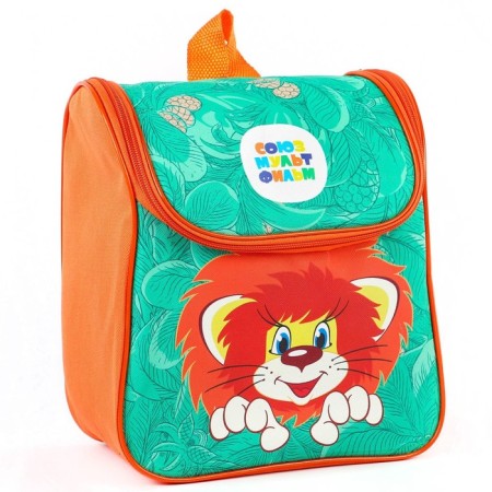 Children's backpack on a zipper from above, textiles, 20 cm x 11 cm x 26 cm, "lion and turtle", Soyuzmultfilm-2