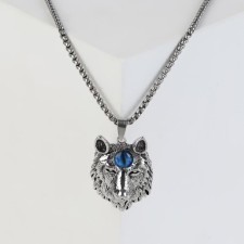 Pompeii pendulum and third eye, blue in black silver, 70 cm