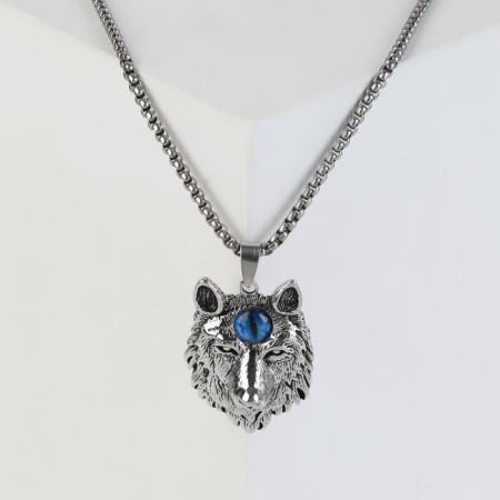 Pompeii pendulum and third eye, blue in black silver, 70 cm