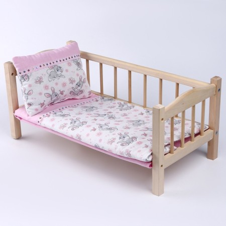 Puppet bed "Zaychat", x/b: sheet, blanket 46 × 36 cm, pillow 23 × 18 cm-1