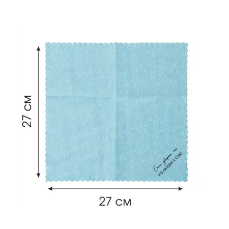 Microfiber napkin with a puppet "Cleanliness without chemistry", 27x27 cm, blue, You’ll Love 105443-1