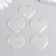 Decor for creativity plastic "Brilliant heart" white 3.1x3.7 cm