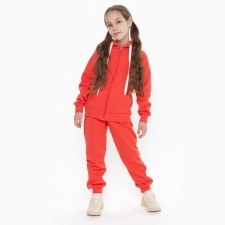Suit for a girl (jumper/trousers), coral color, height 134 cm