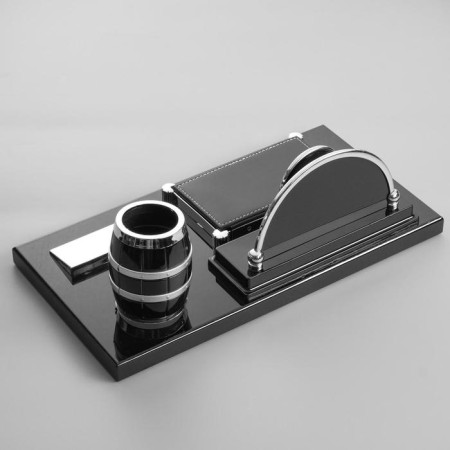 Set of table office 4V1 with a clock, black tree-2