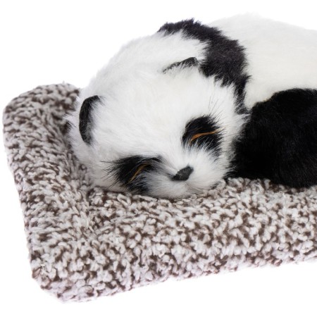Toy on a car panel, panda on a pillow, white-black color-1