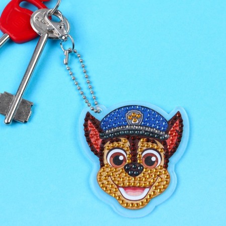 Diamond mosaic on a key fob, 6.5x7 cm, puppy patrol-2