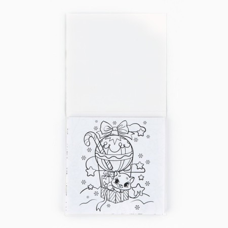 New Year's gift set, notebook coloring and wax crayons "New Year's raccoon"-2