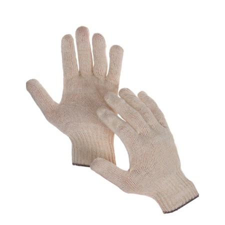 Garden gloves, x/b, knitting grade 10, 4 threads, size 9, without coating, white-2