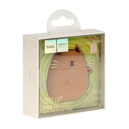 Hoco EW45 TWS headphones, wireless, inserts, BT5.3, 35/350 mAh, microphone, brown-3