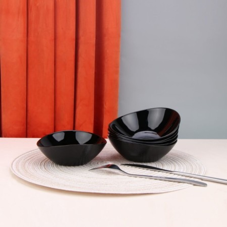 Arya Home Ellipse salad bowl, 6 pcs, black color