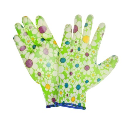 Garden, nylon gloves, with PVC half -willed, size 10, color mix, Greengo-1