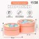 Set 2 in 1 round boxes with a window, peach, 21 x 11 - 18 x 10 cm