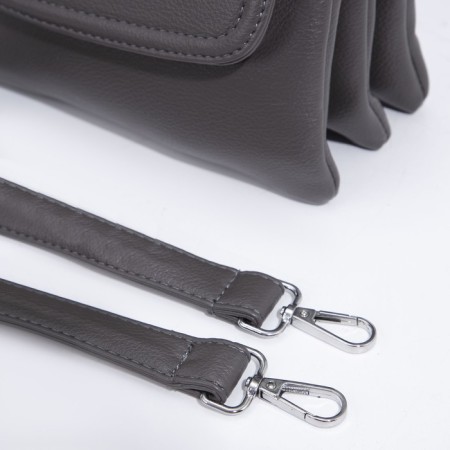 Bag Cross-Bodi with a zipper, gray color-5
