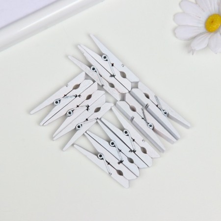 Brongs wood, 45 mm, (set 10 pcs.) White