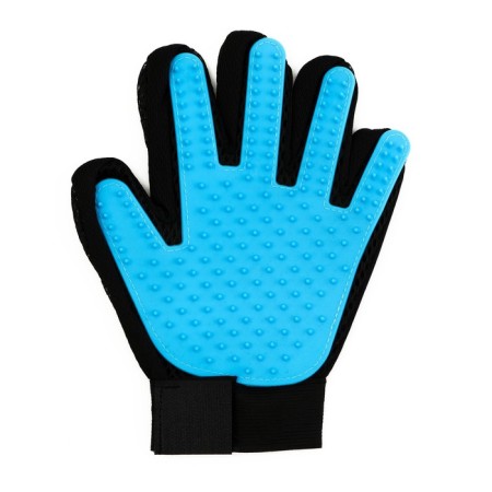 The glove for wool on the left hand made of neoprene with elongated cloves, light blue-1