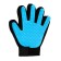 The glove for wool on the left hand made of neoprene with elongated cloves, light blue