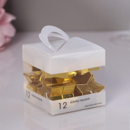 Candle in the sleeve "Star", set of 12 pcs, golden spit-4