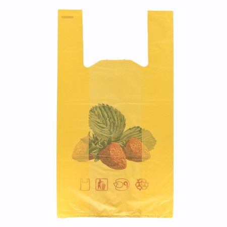 Packet T -shirt polyethylene 30 + 16 x 55 cm, 25 μm 1000/100 yellow "Berry"-1
