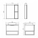 Mirror Cauline Cabinet Porto 75 for the bathroom, dark brown oak color