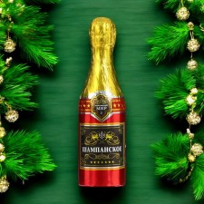 New Year. Chocolate figure 