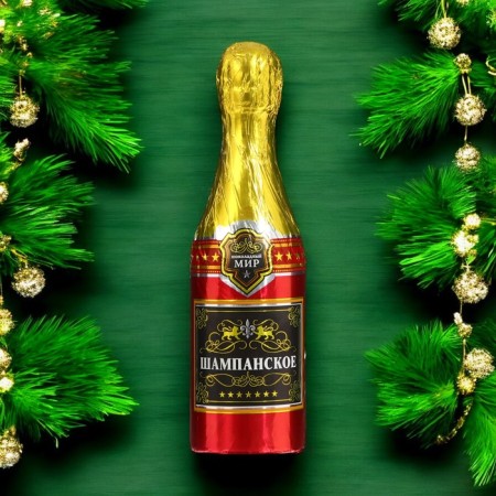 New Year. Chocolate figure "Champagne in a purse", mix, 120 g