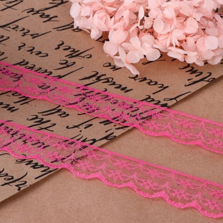 Capricon lace, 22 mm × 10 ± 1 m, bright pink color No. 2-1